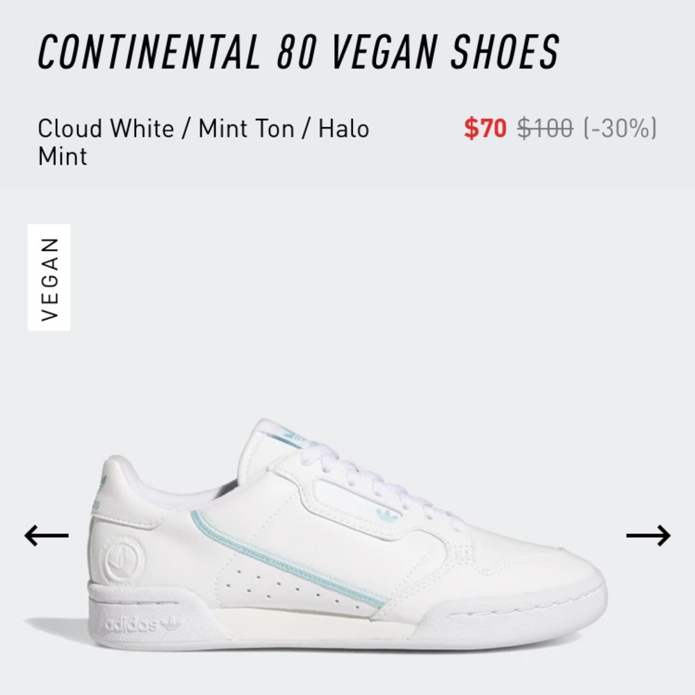 adidas continental 80 NWT